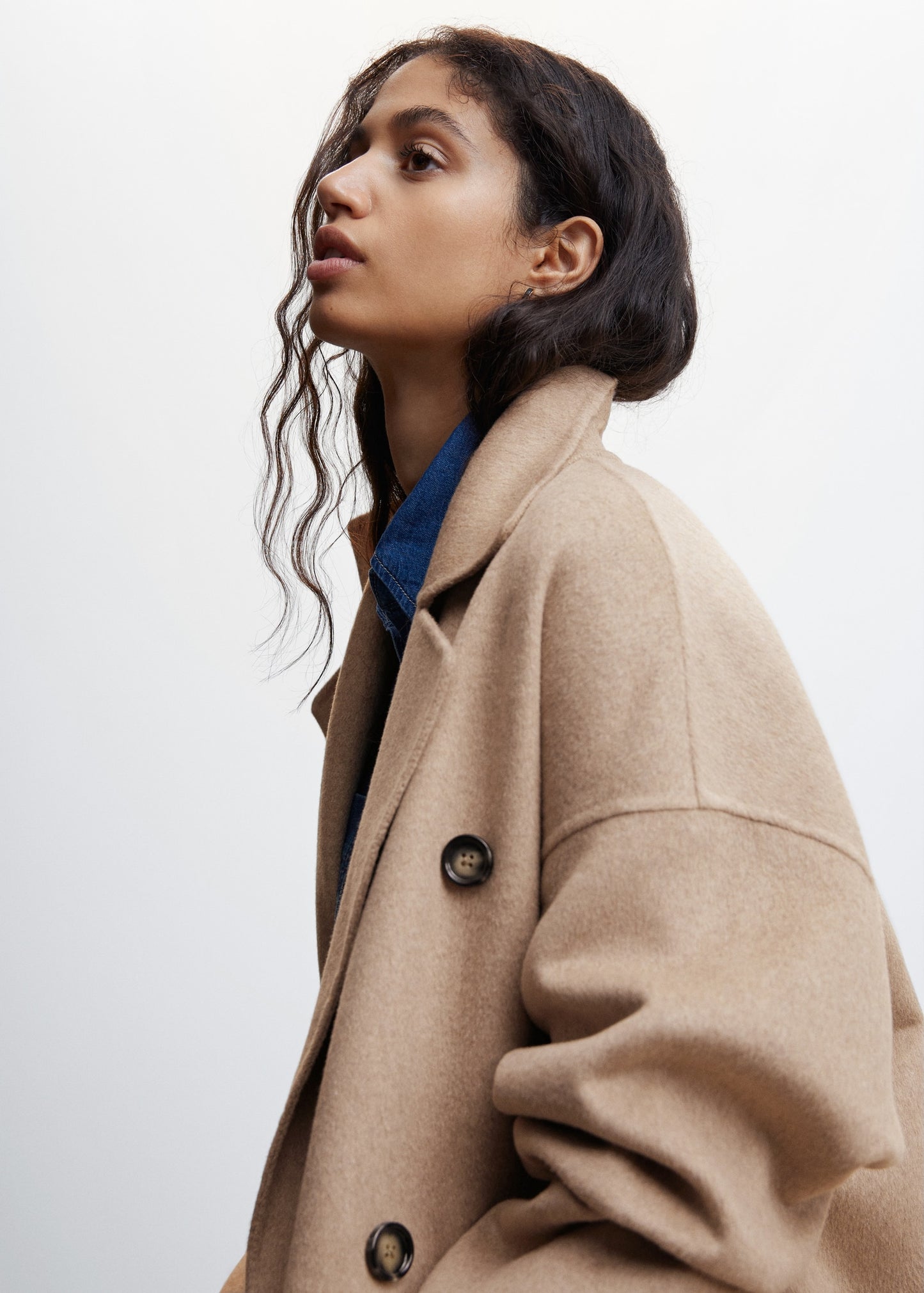 Wool Trench Coat - Beige - Oversized