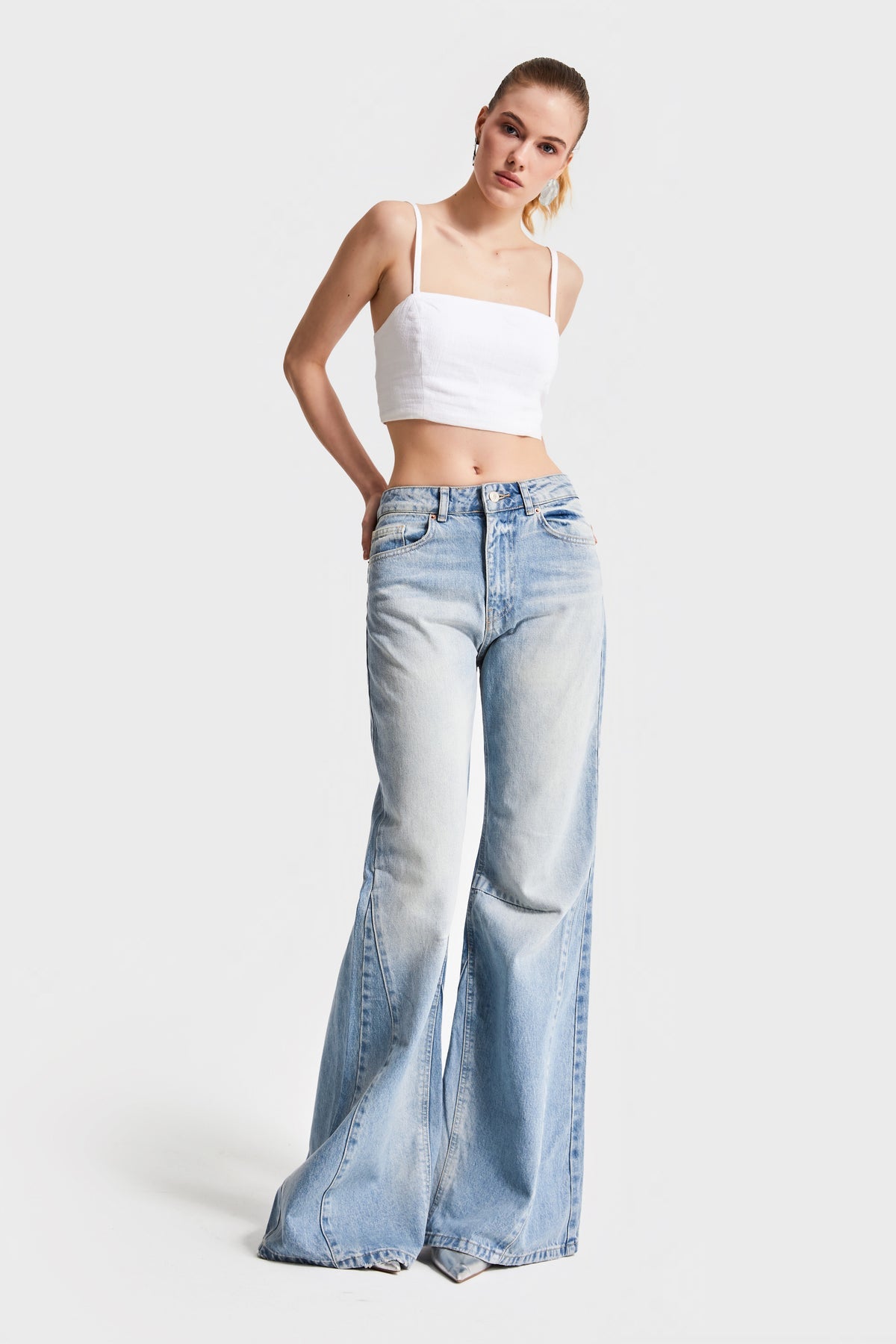 Jeans Flare Fit - 100% cotton Super Long Denim