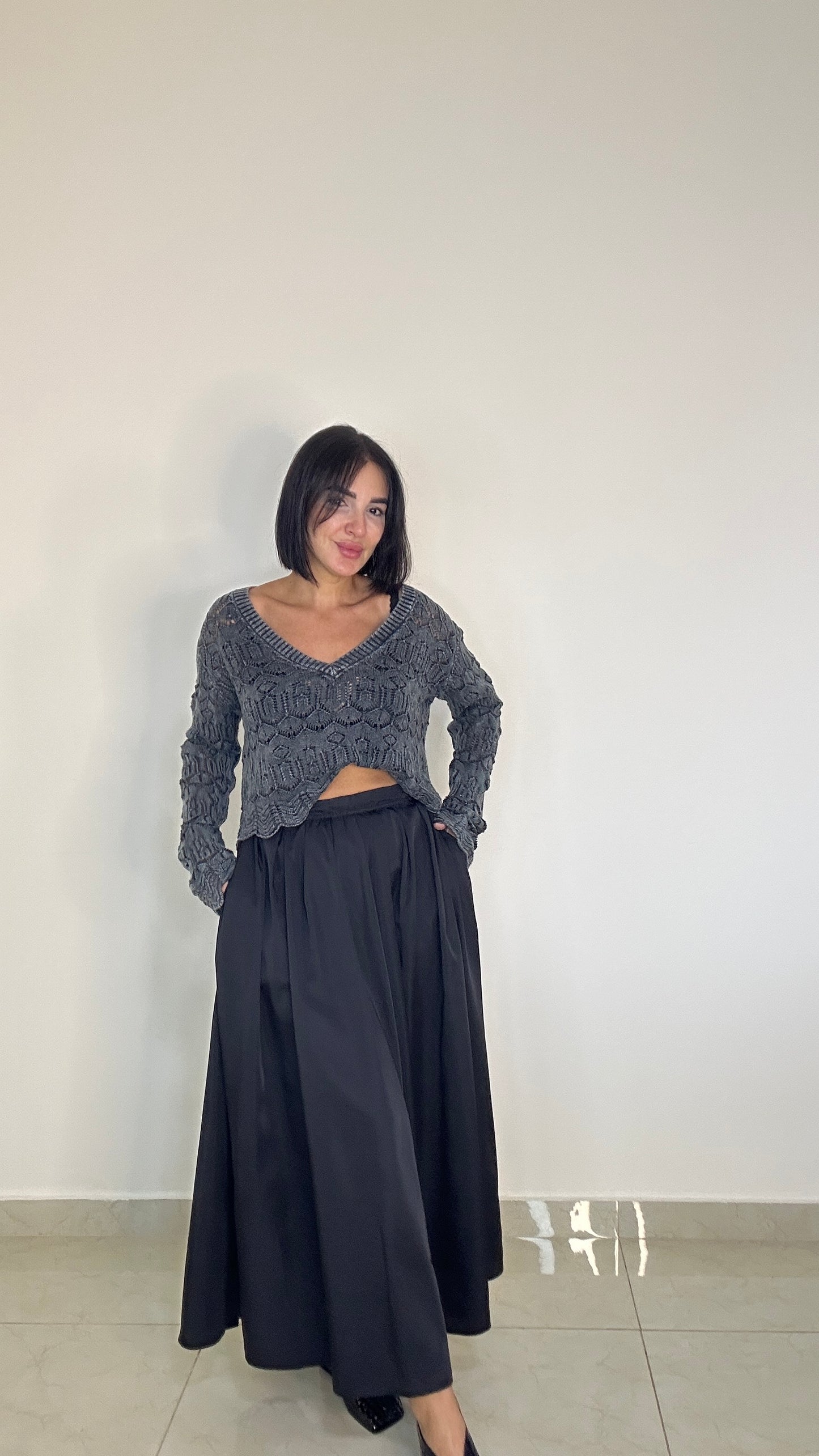 Elegant High waist Satin Maxi Skirt