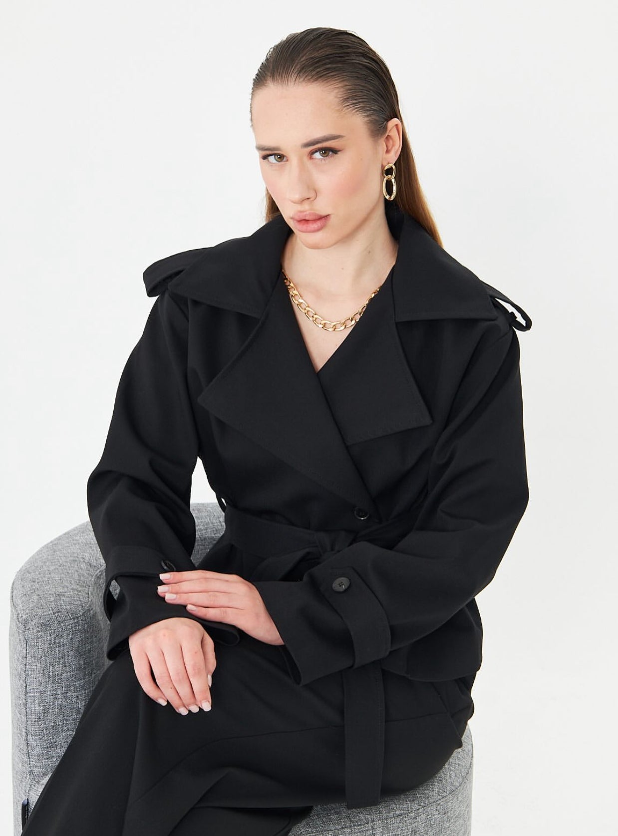 Trench coat Black color