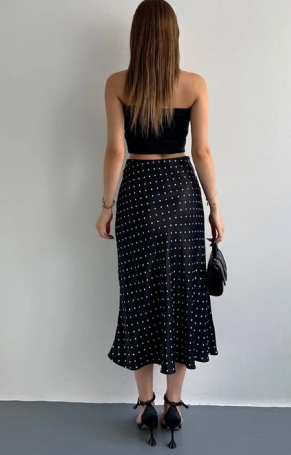 BLACK Ariel - Satin - Maxi Slip Skirt