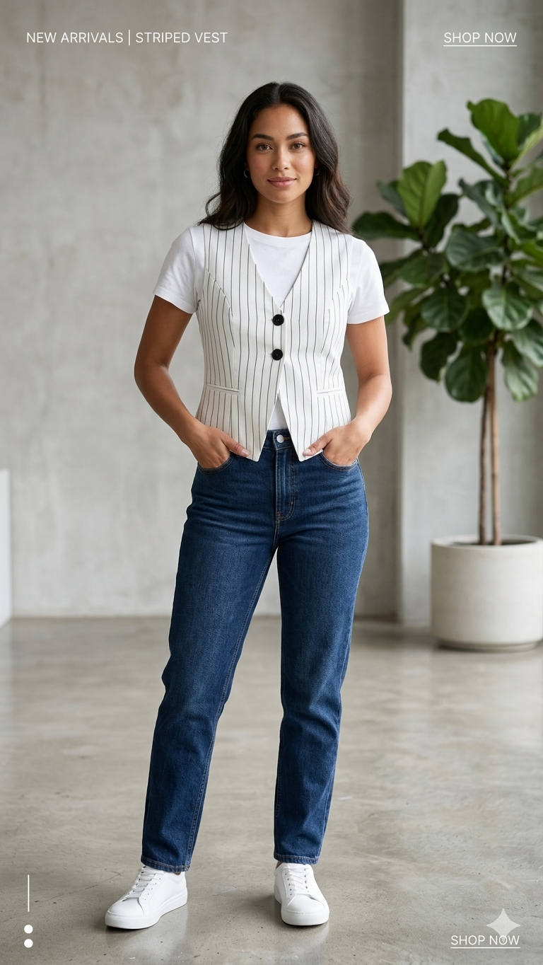 The Pinstripe Tailored Vest