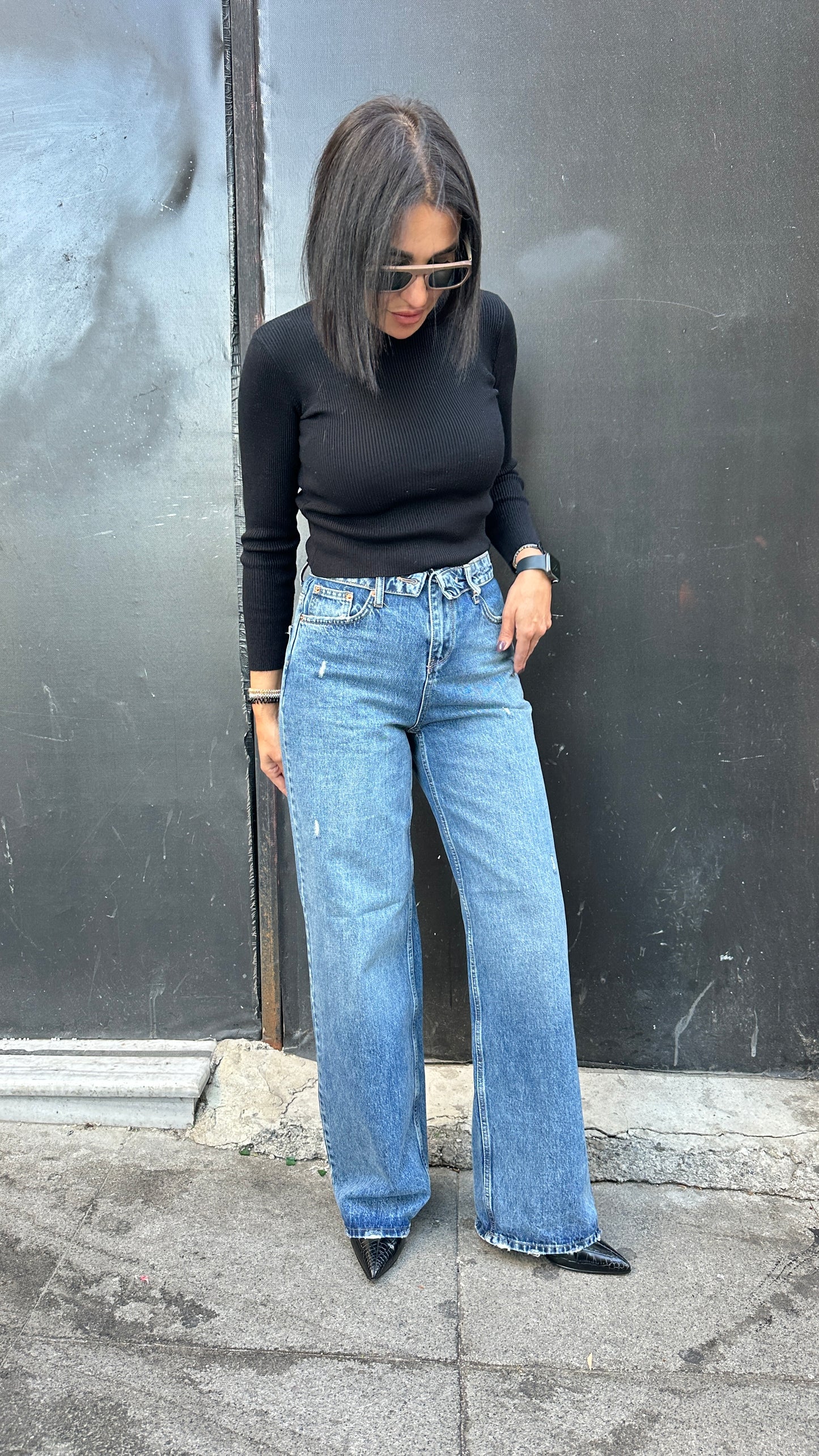The Modern High-Rise Wide Leg Denim Jeans