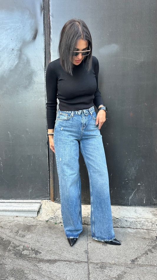 The Modern High-Rise Wide Leg Denim Jeans