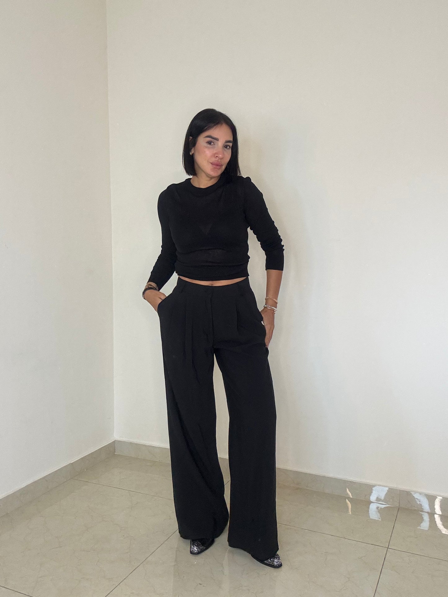 Classic Pant -PALAZZO- Black color