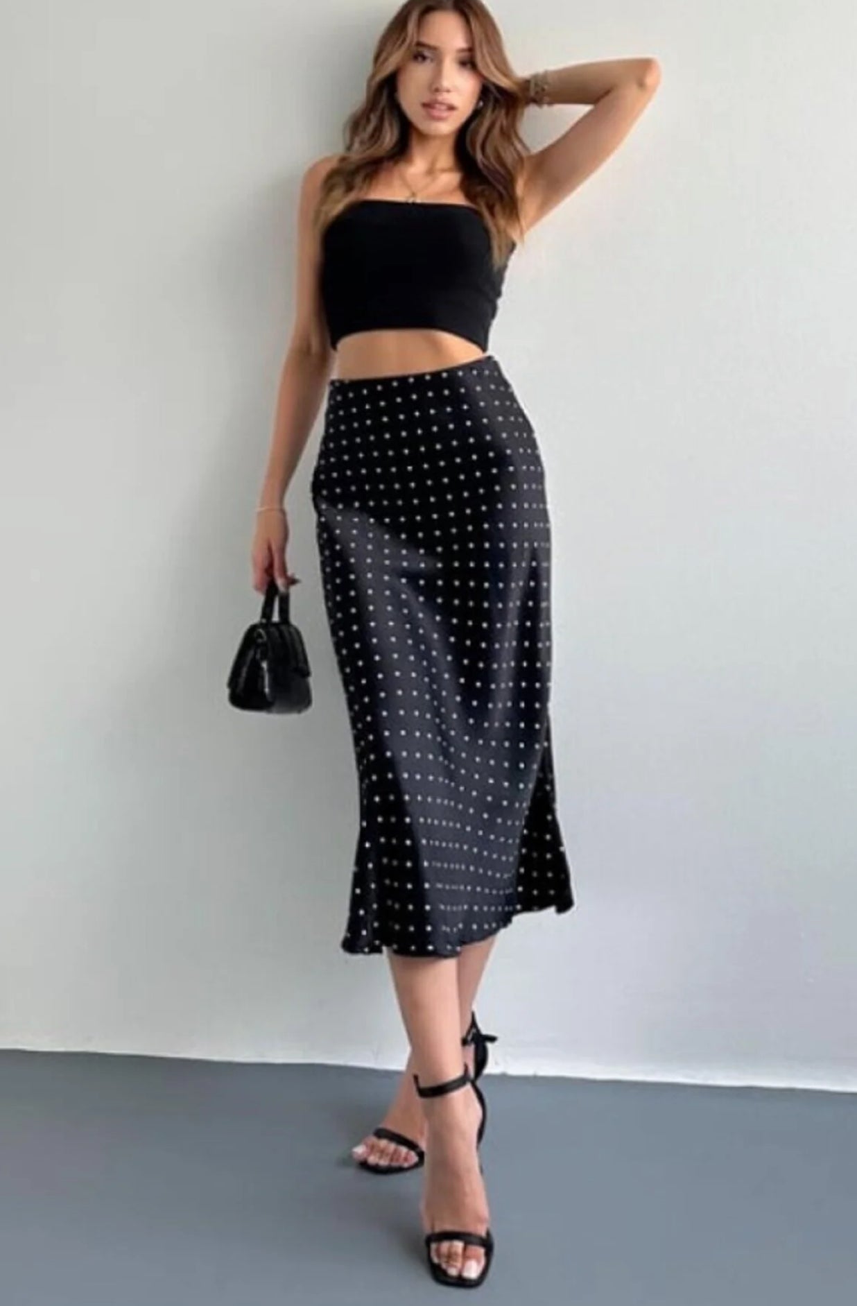 BLACK Ariel - Satin - Maxi Slip Skirt