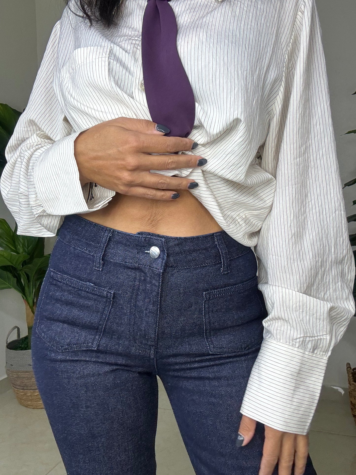 Flared denim jeans - Dark Blue -