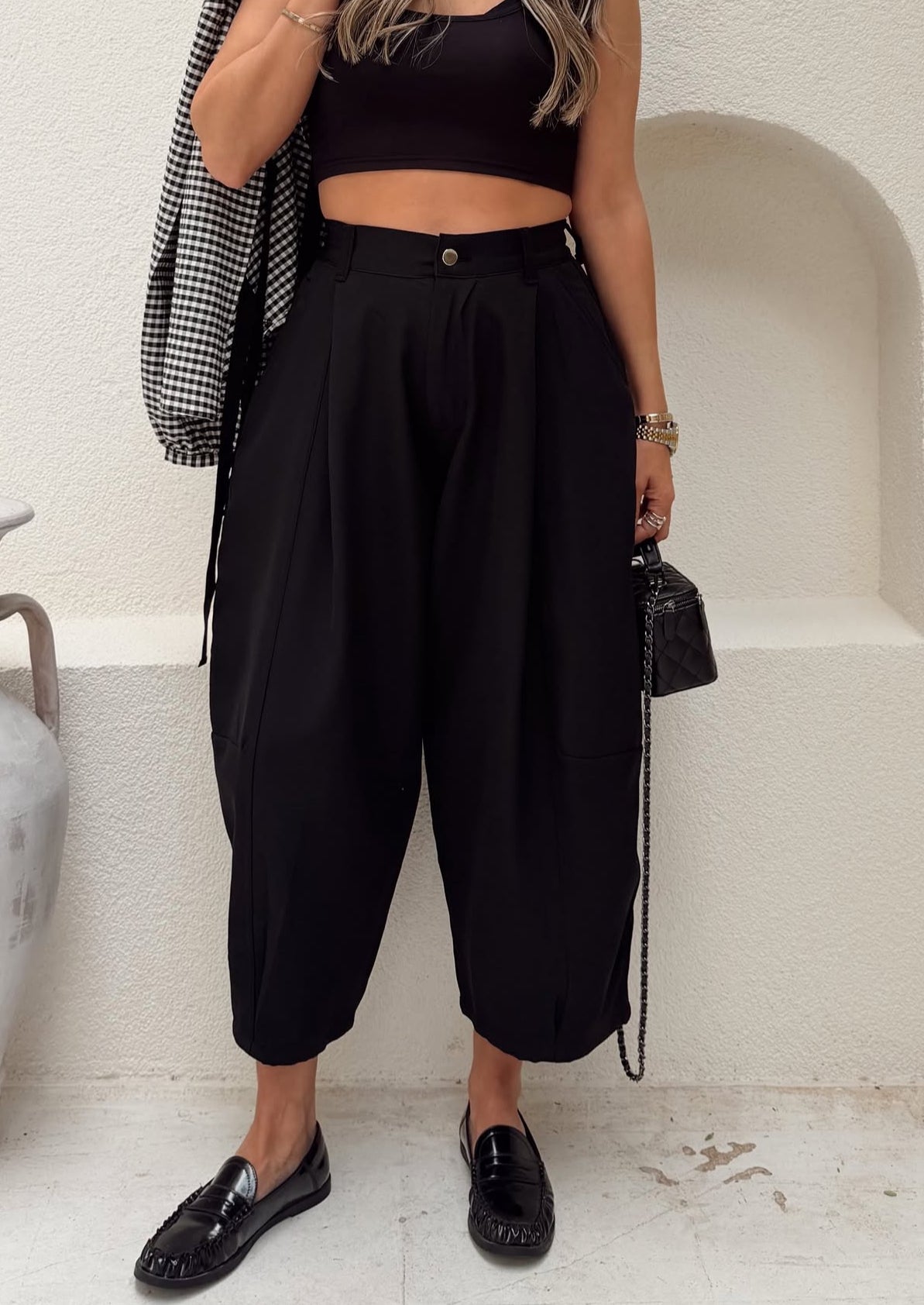 Cargo Balloon Pant -Black Color-