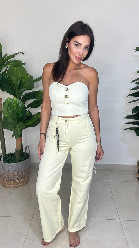 Yellow Denim Jeans- 100% Cotton