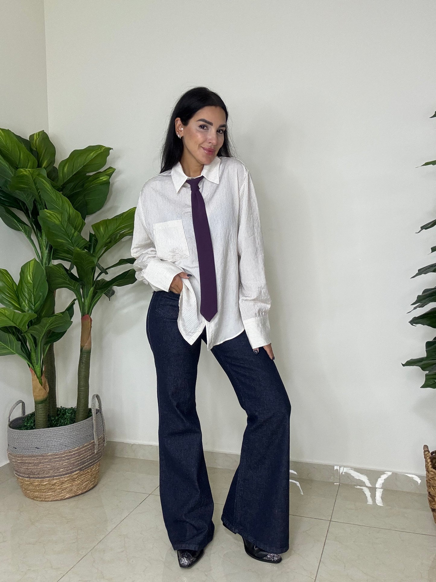 Flared denim jeans - Dark Blue -