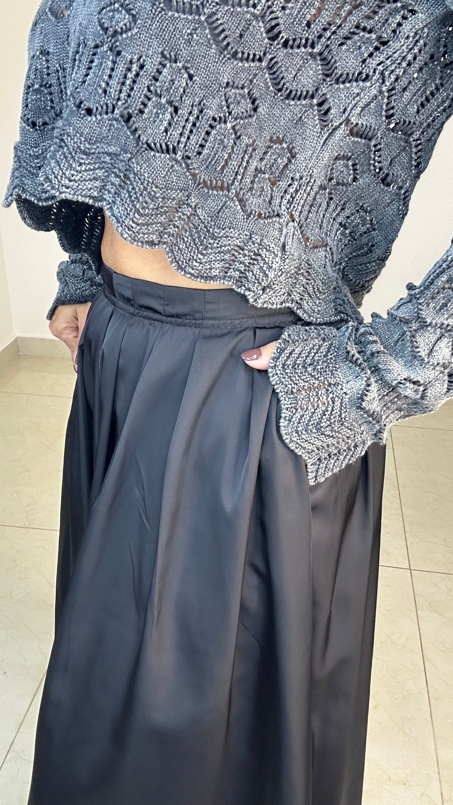 Elegant High waist Satin Maxi Skirt