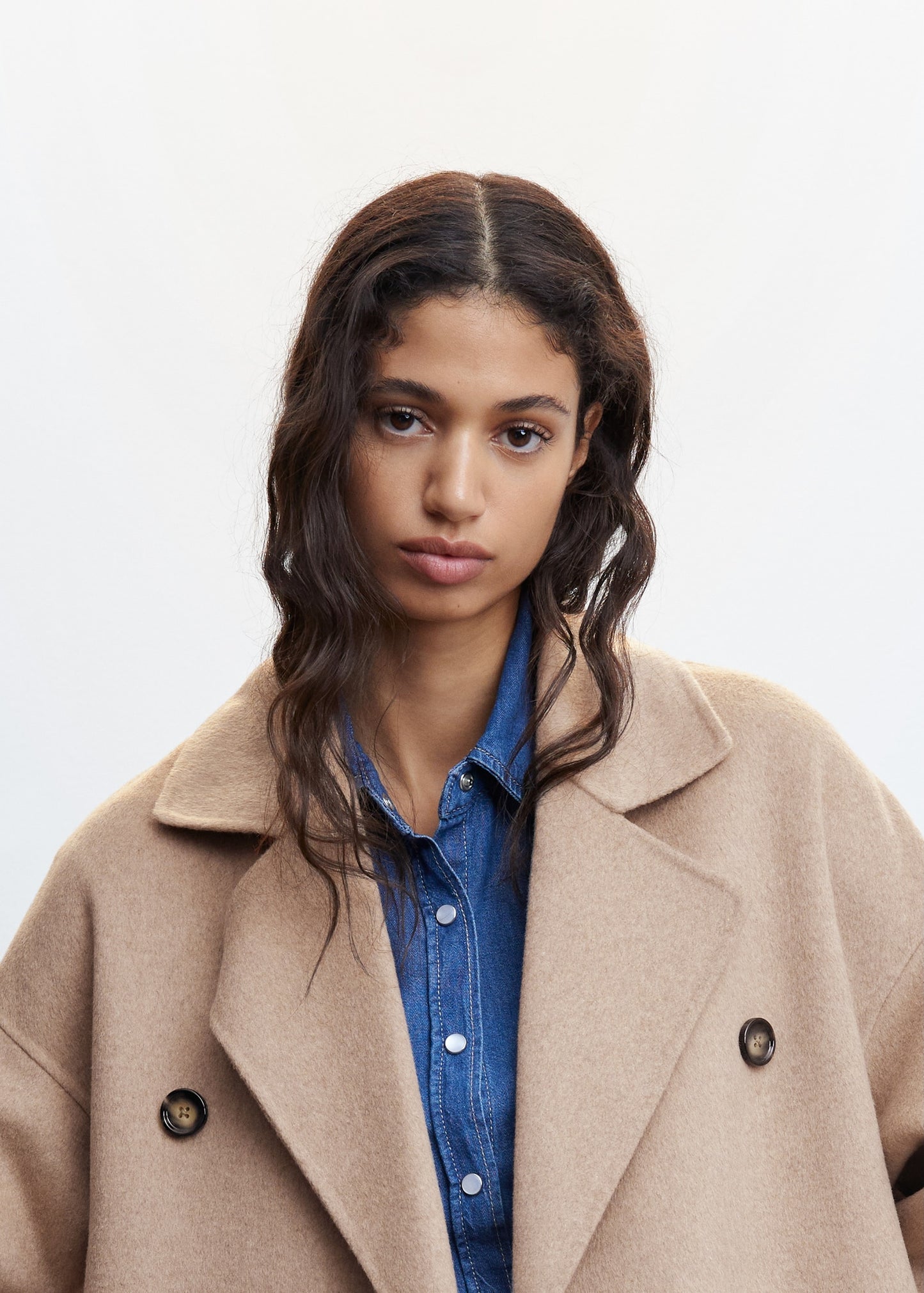 HANDMADE OVERSIZED WOOL COAT - Beige Color-