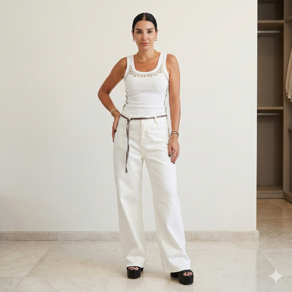 The Perfect Wide-Leg Jeans -White- OVERSIZED