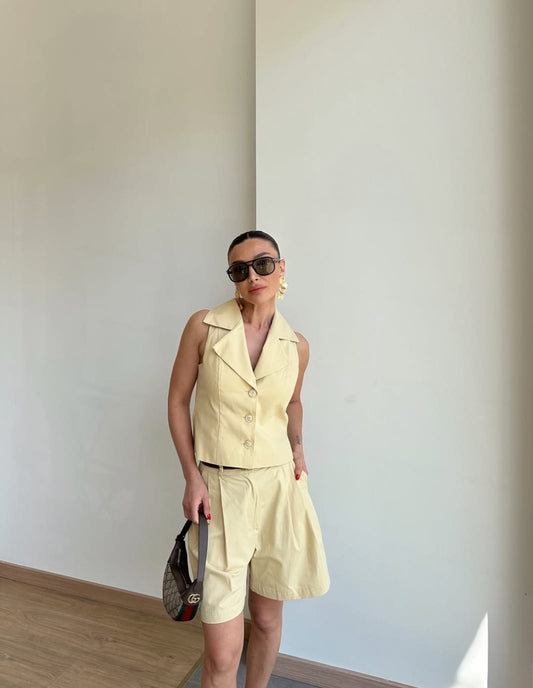 Butter Yellow-VEST- The colors everyone will be wearing this season!