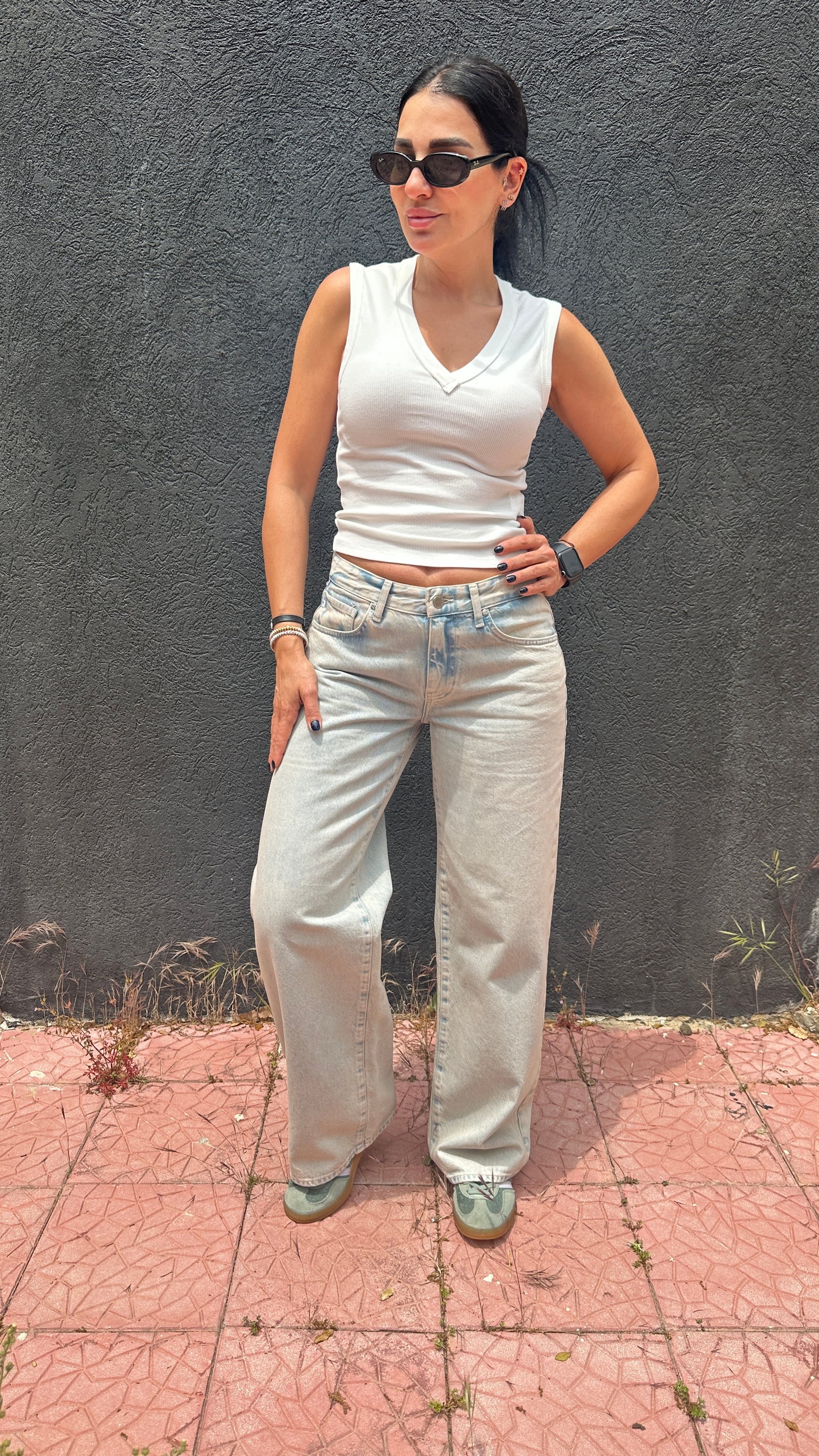 The Ultra-Light Blue Wide-Leg Denim Jeans