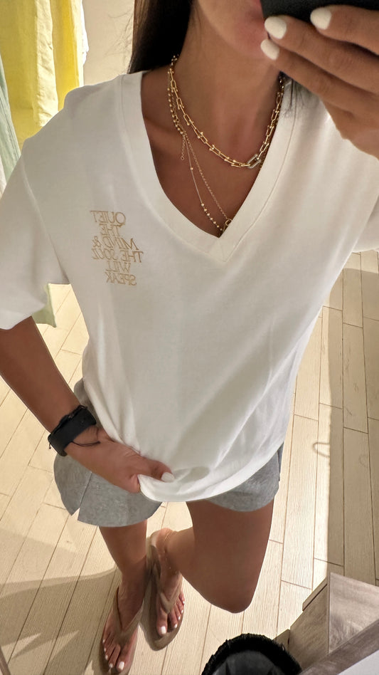 "Quiet the Mind" V-Neck Tee