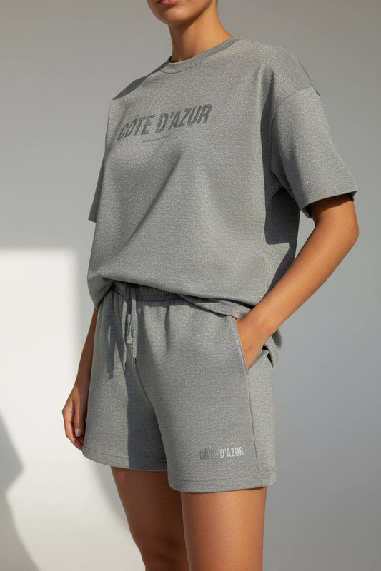 Côte D'Azur Shimmer Tee & Shorts Set