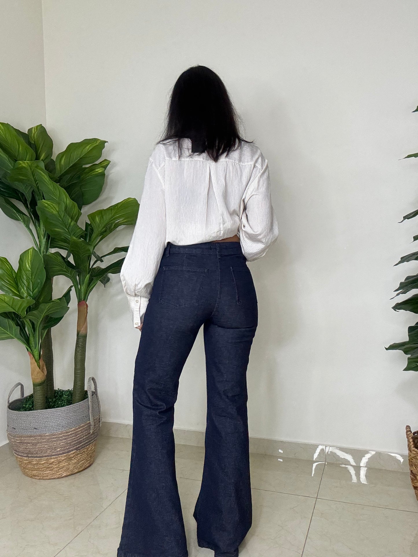 Flared denim jeans - Dark Blue -
