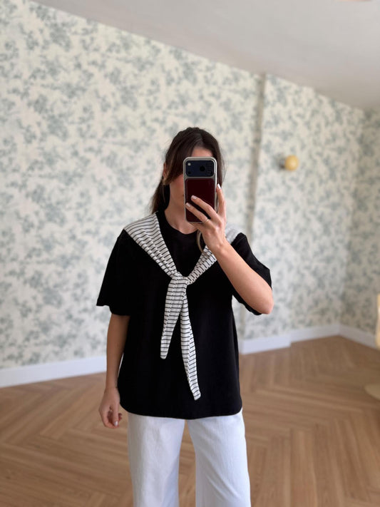 The Scarf-Detail Essential Tee