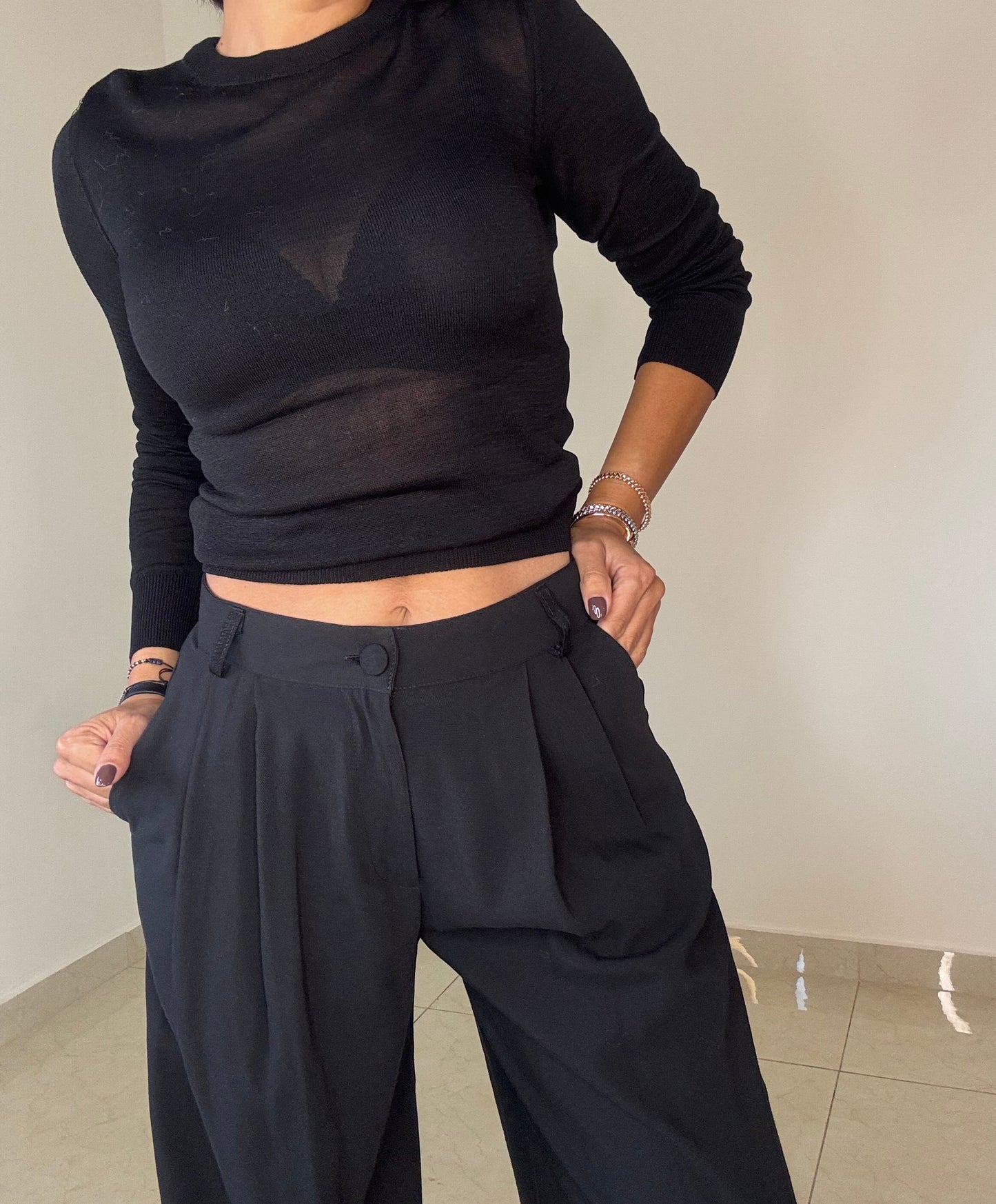 Classic Pant -PALAZZO- Black color