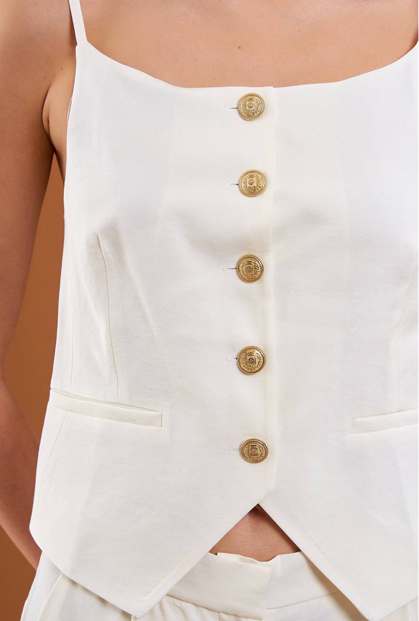 Vest Top - Gold botton