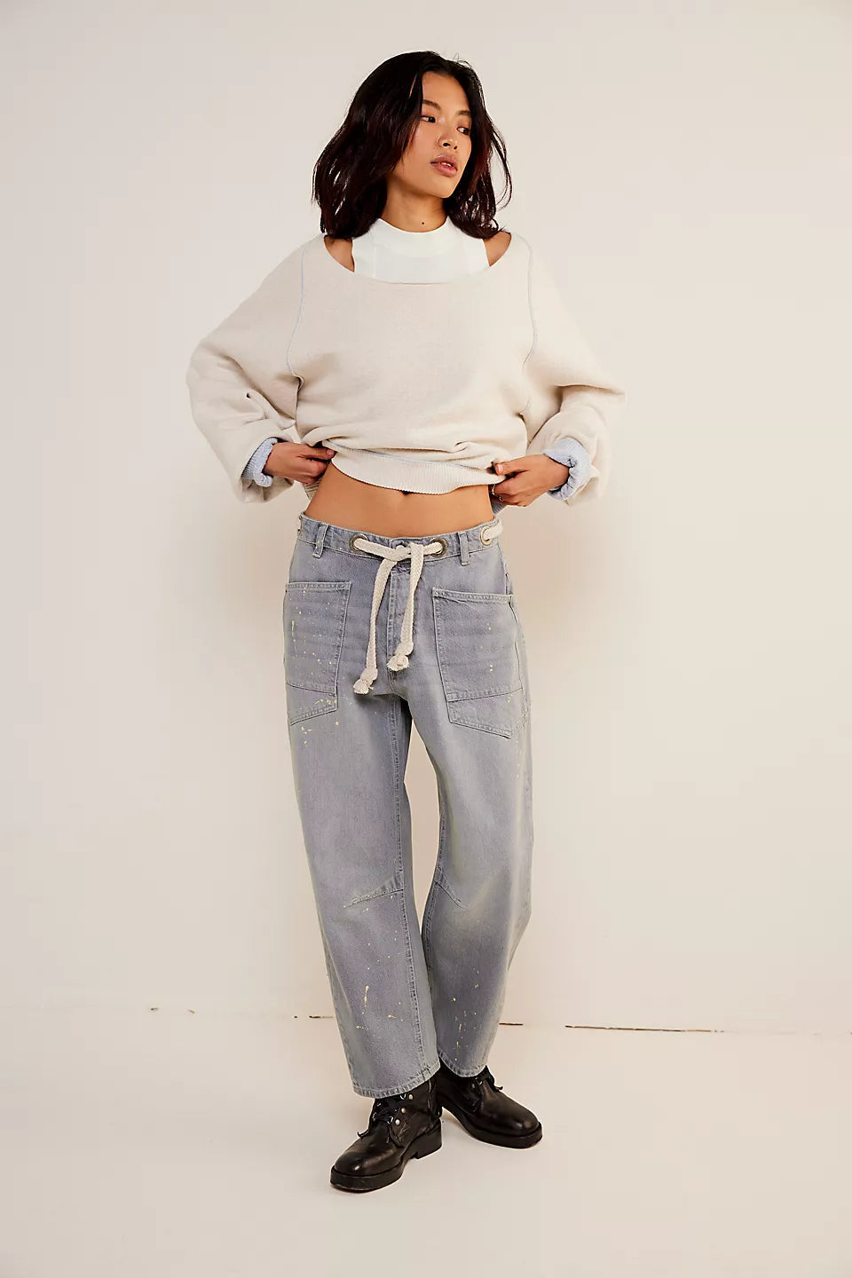 Moxie pull -On Barrel Jeans - Grey Color -