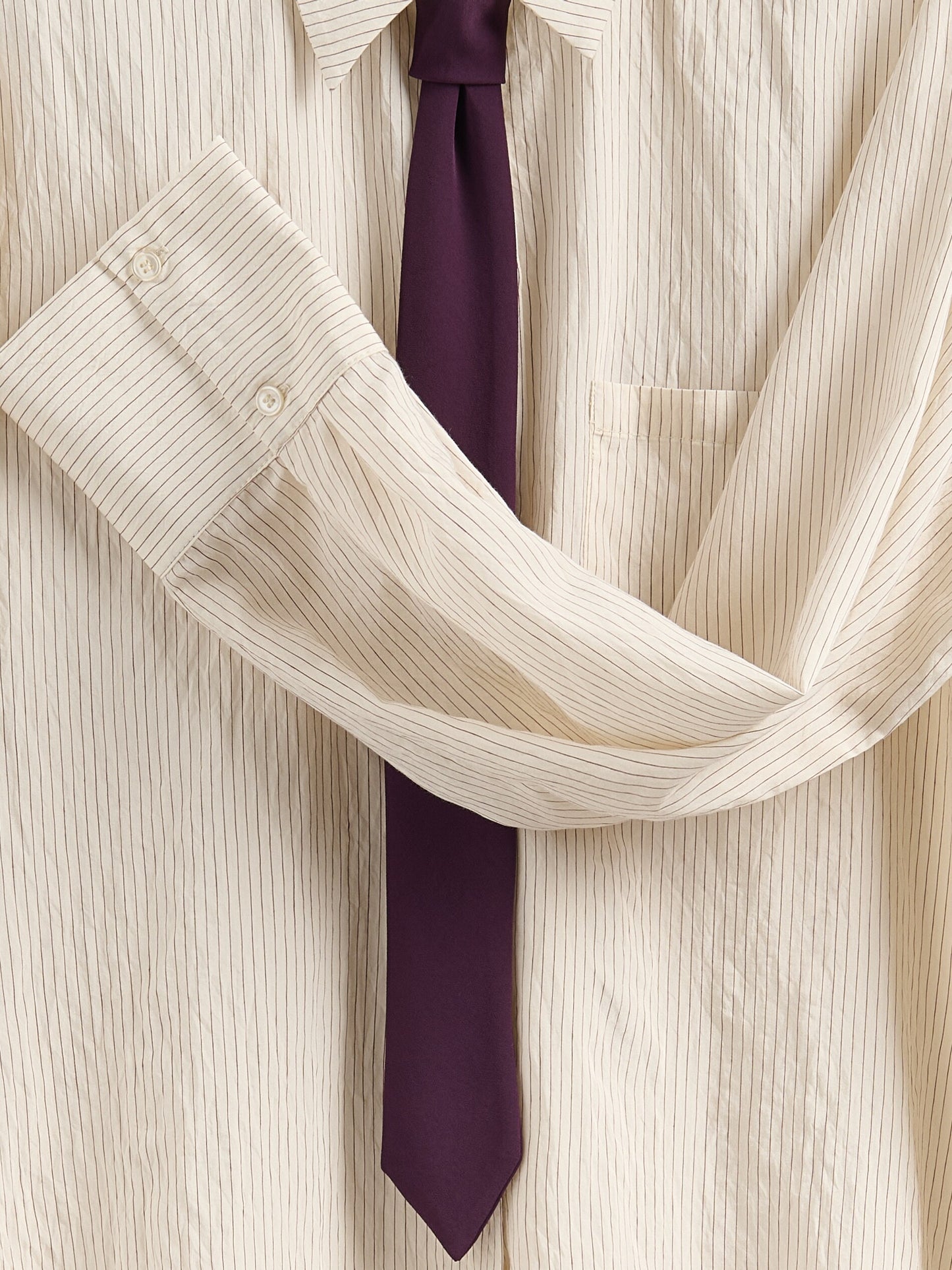 Stripped Shirt with contrast Tie Detail