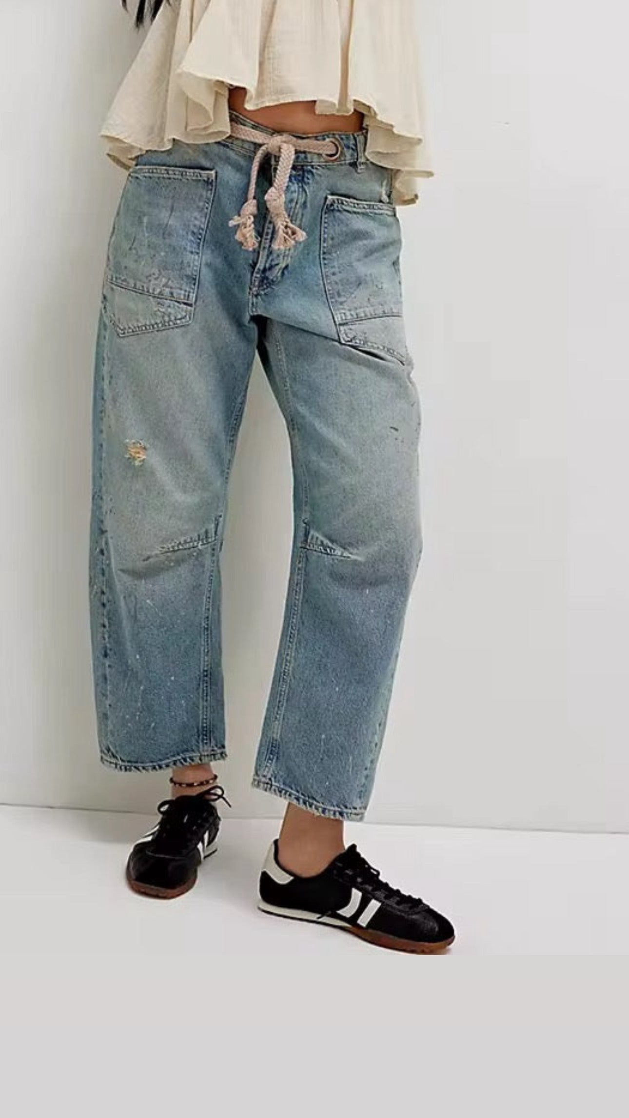 Moxie Pull-On Barrel jeans , Timeless Blue