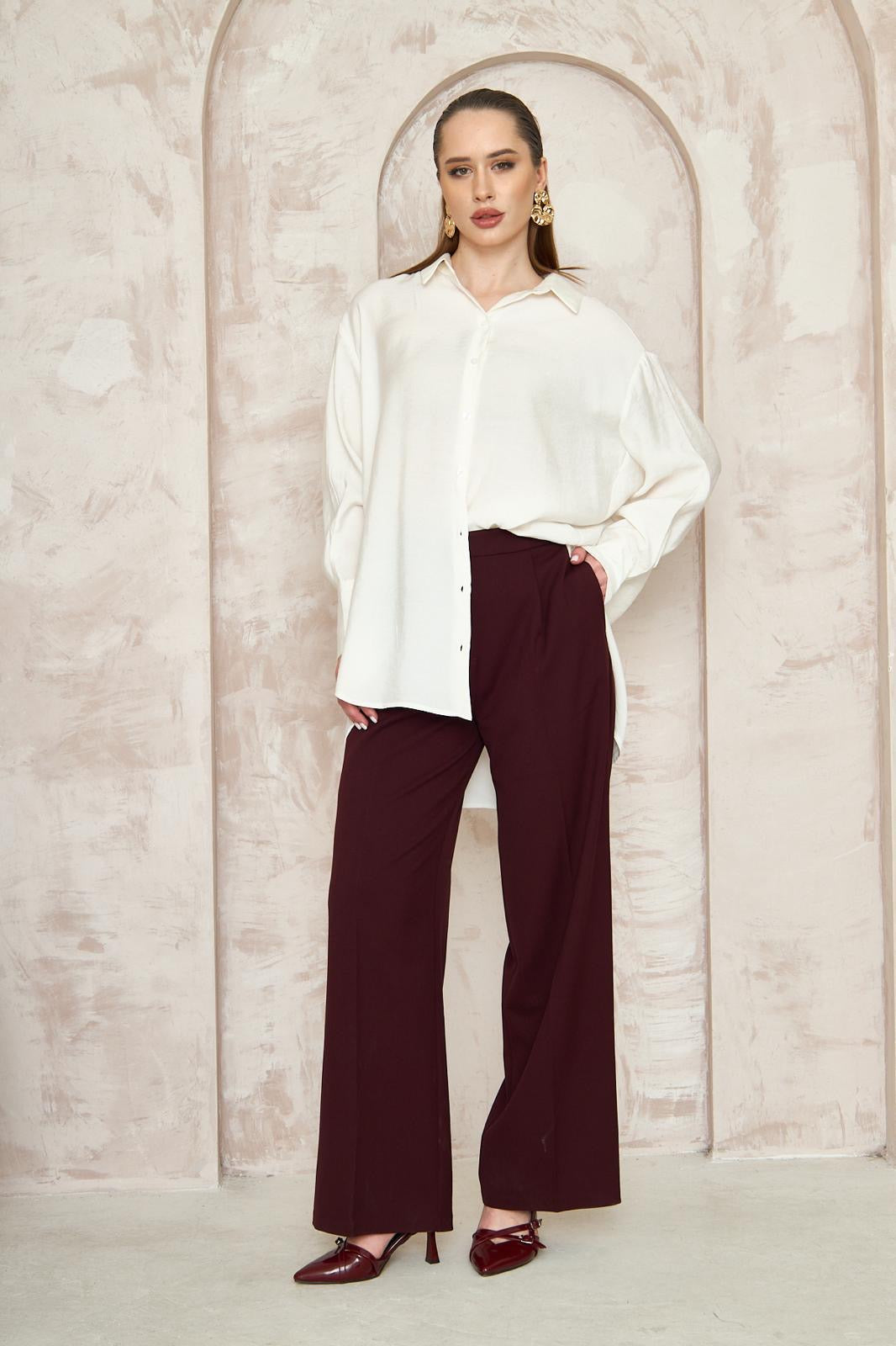 Luxe Soft-Satin Boyfriend Shirt Oversized