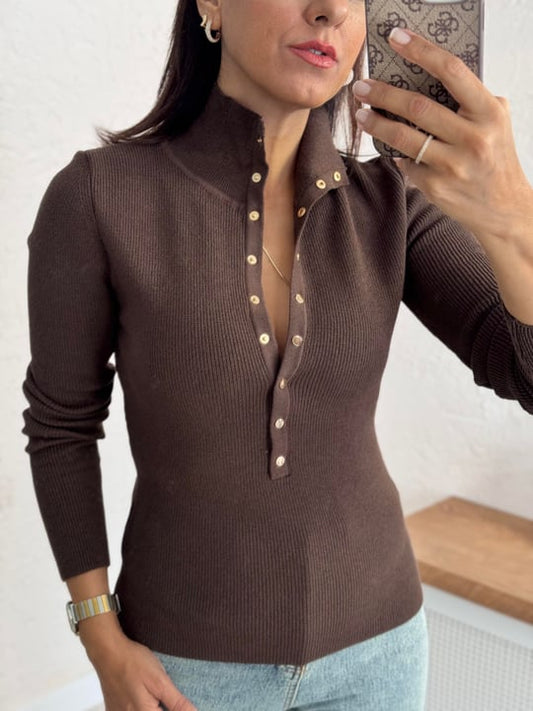 Basic Brown Color with Gold buttons