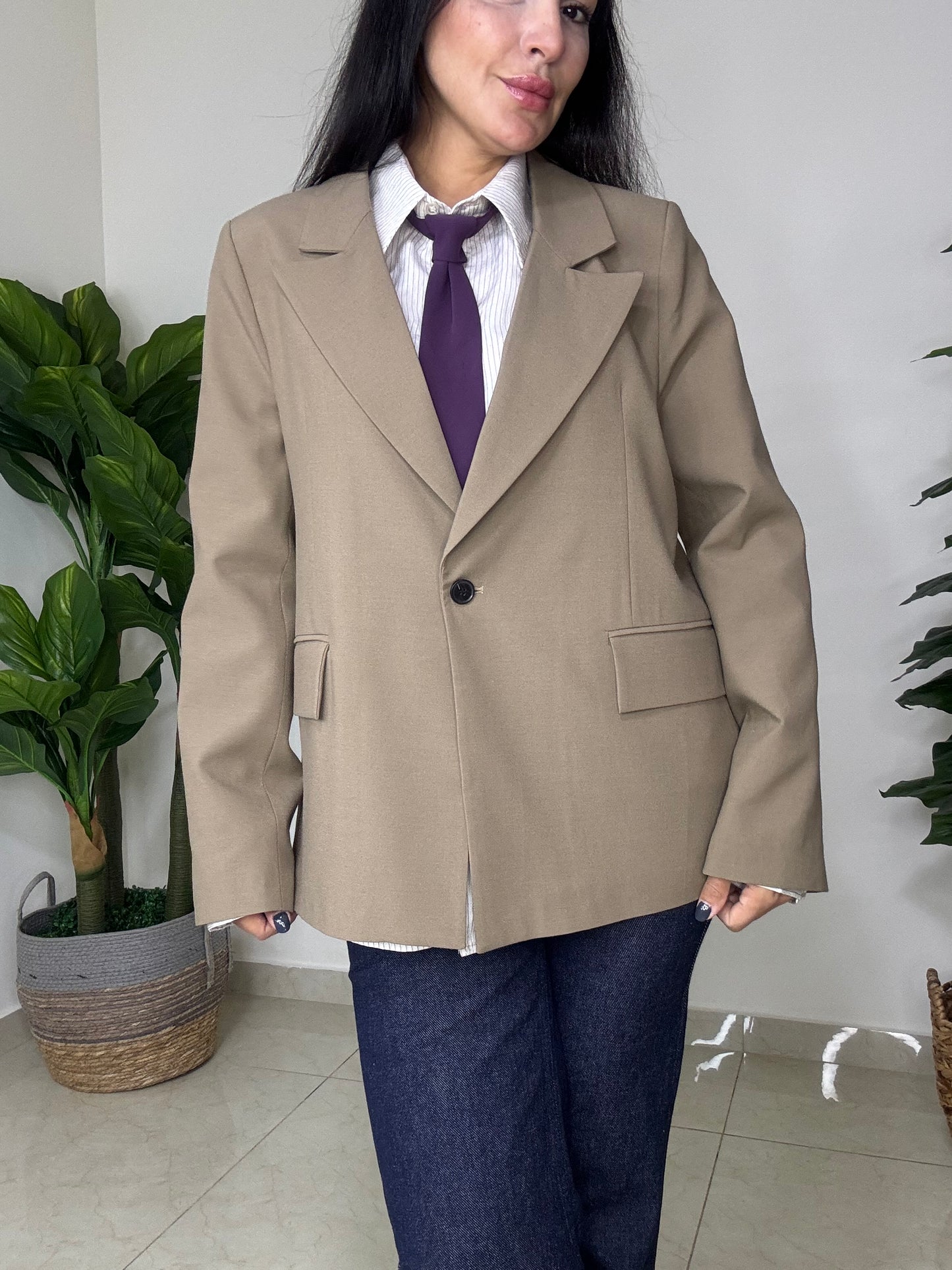 Boyfriend Blazer cut - Oversized - Khaki Color