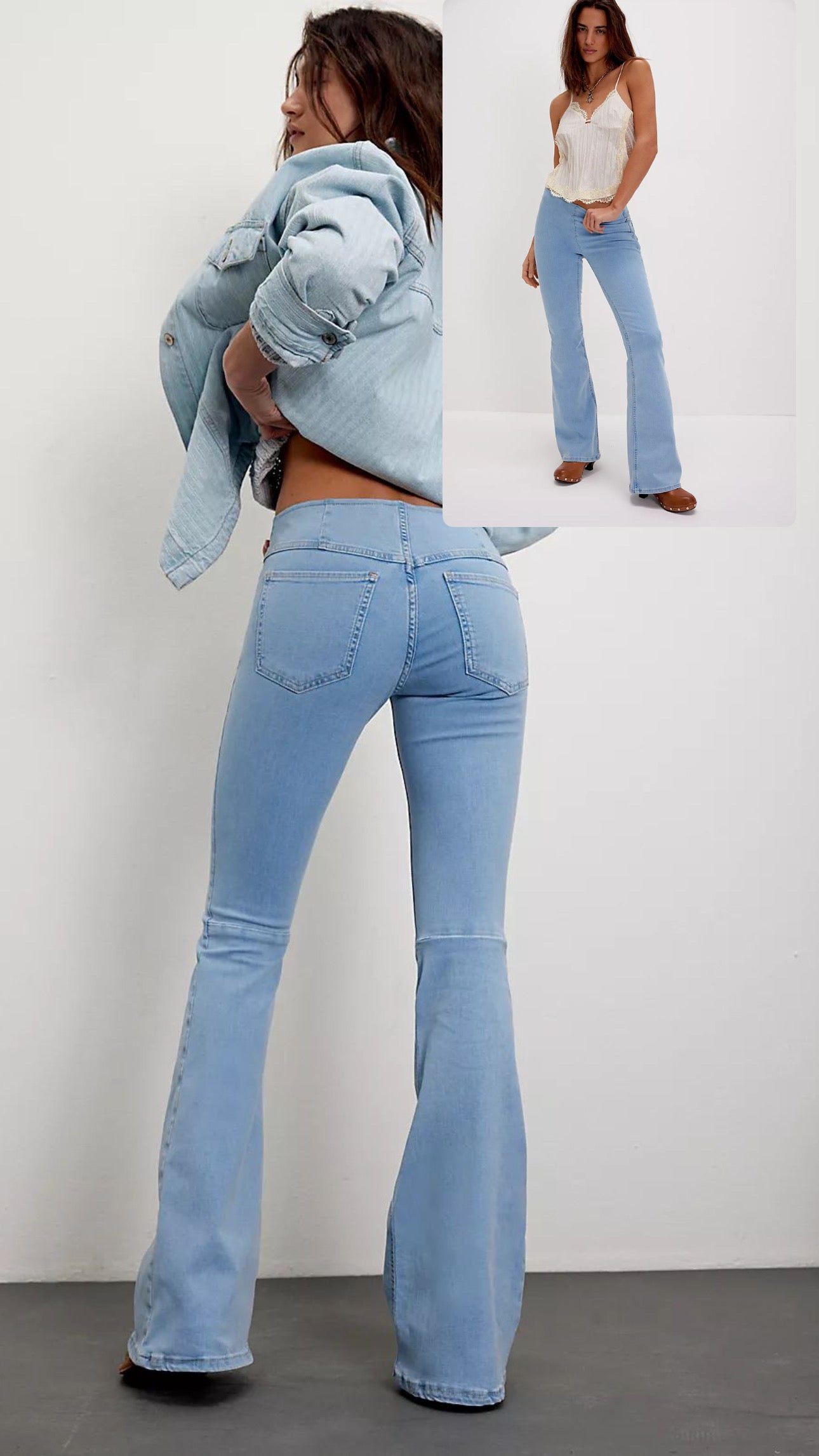 The Contour Flare Legging in Light Wash