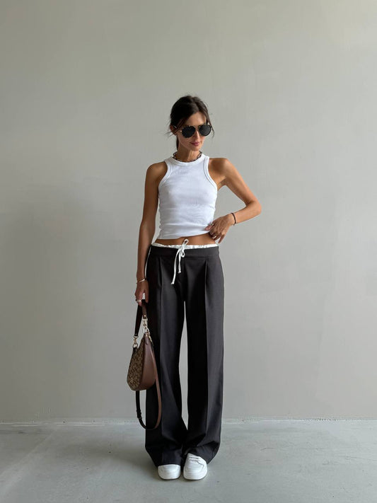 Black Pant - Satin waist