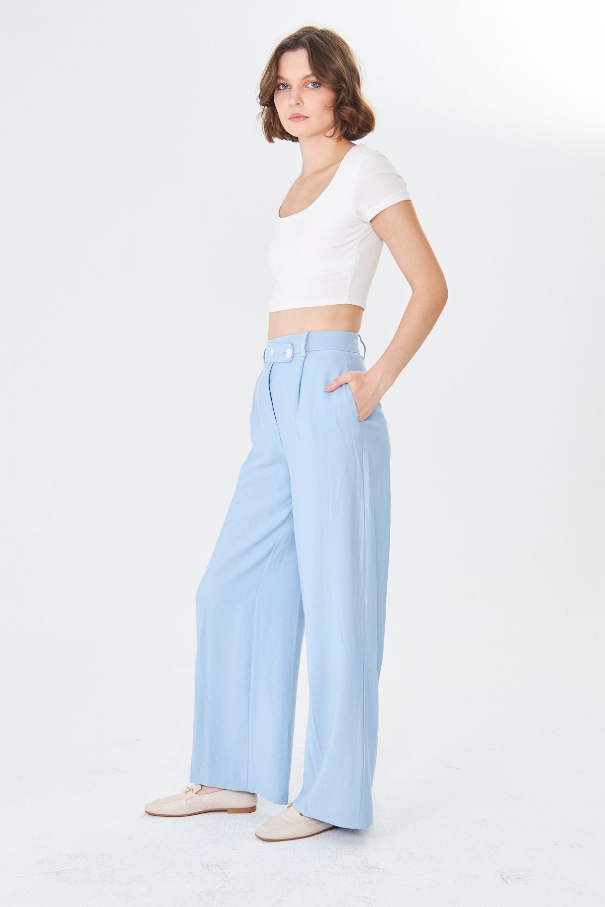 The Midnight Tailored Straight-Cut Pant - Blue Color -
