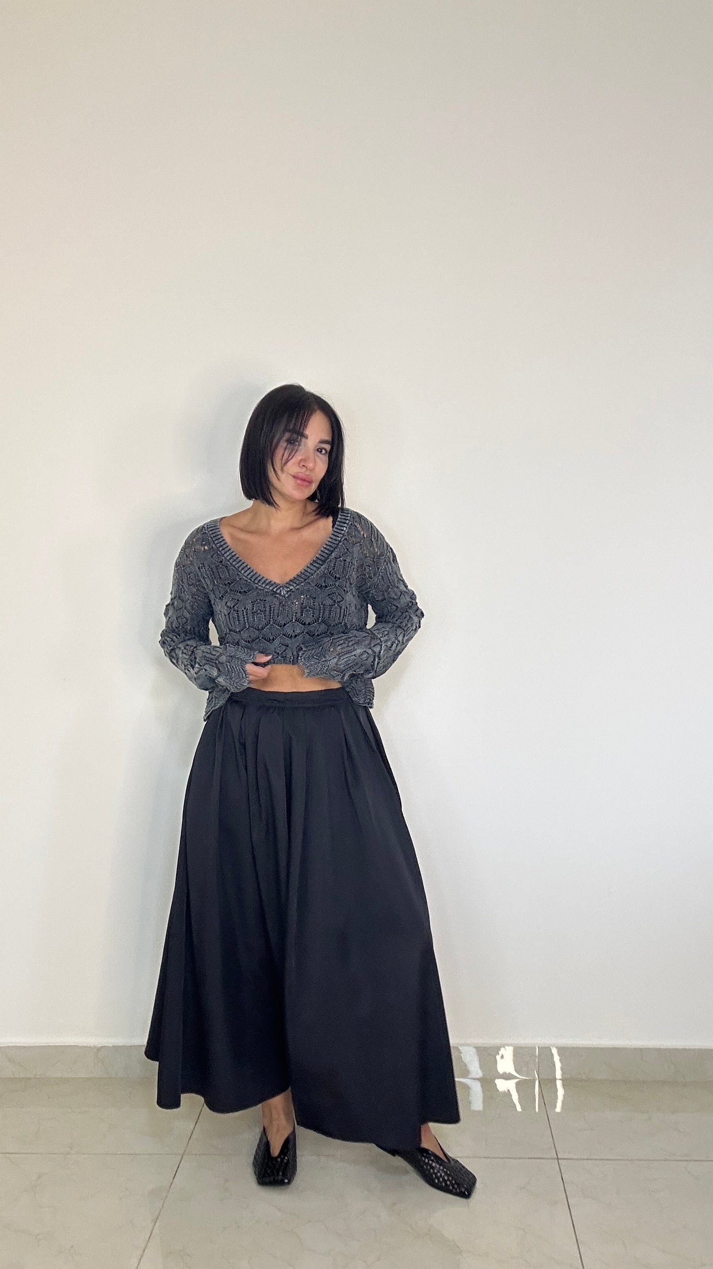 Elegant High waist Satin Maxi Skirt