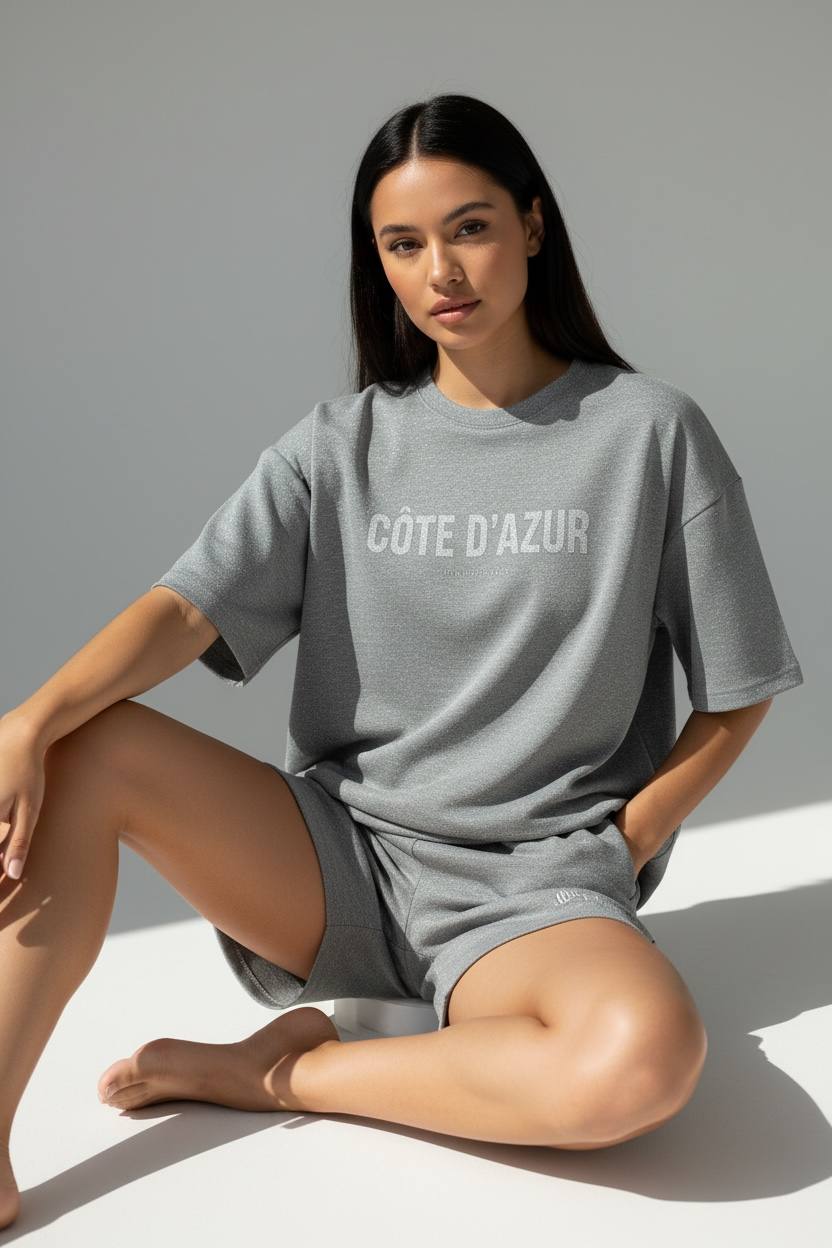 Côte D'Azur Shimmer Tee & Shorts Set