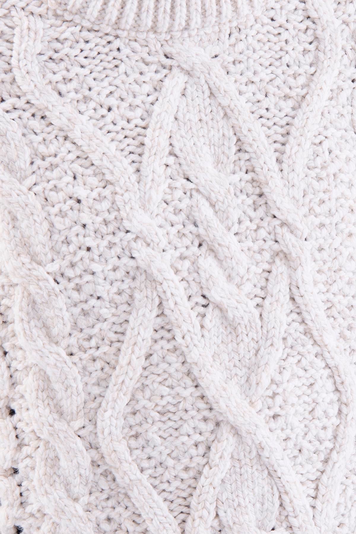 Oversized wool and OFF- WHITE cotton cable sweater