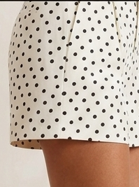 High-Waist Polka Dot Pleated Shorts