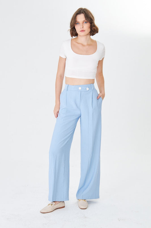 The Midnight Tailored Straight-Cut Pant - Blue Color -
