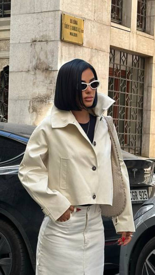 Fancy Jacket , Off -White color