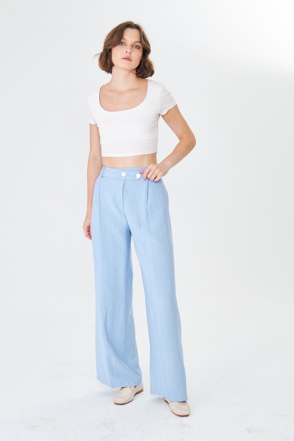 The Midnight Tailored Straight-Cut Pant - Blue Color -