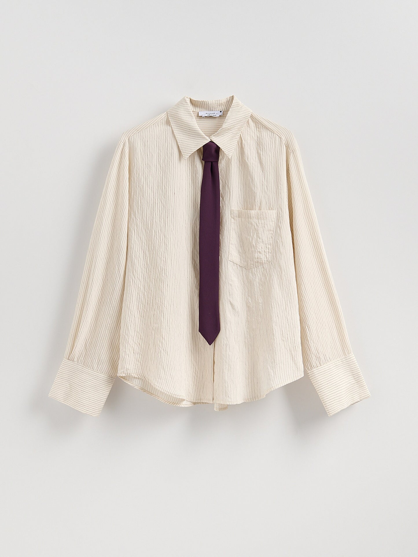 Stripped Shirt with contrast Tie Detail