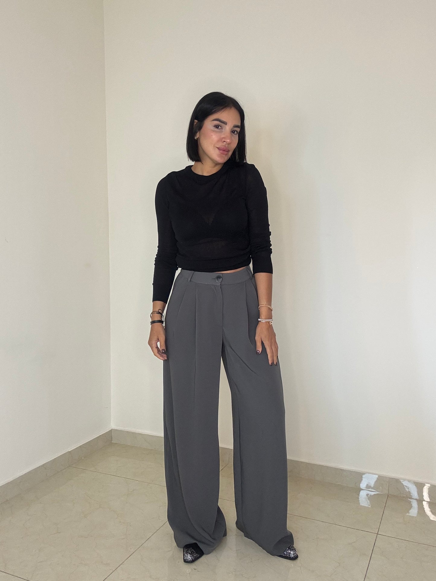 Palazzo Pant - Grey Color - Classic