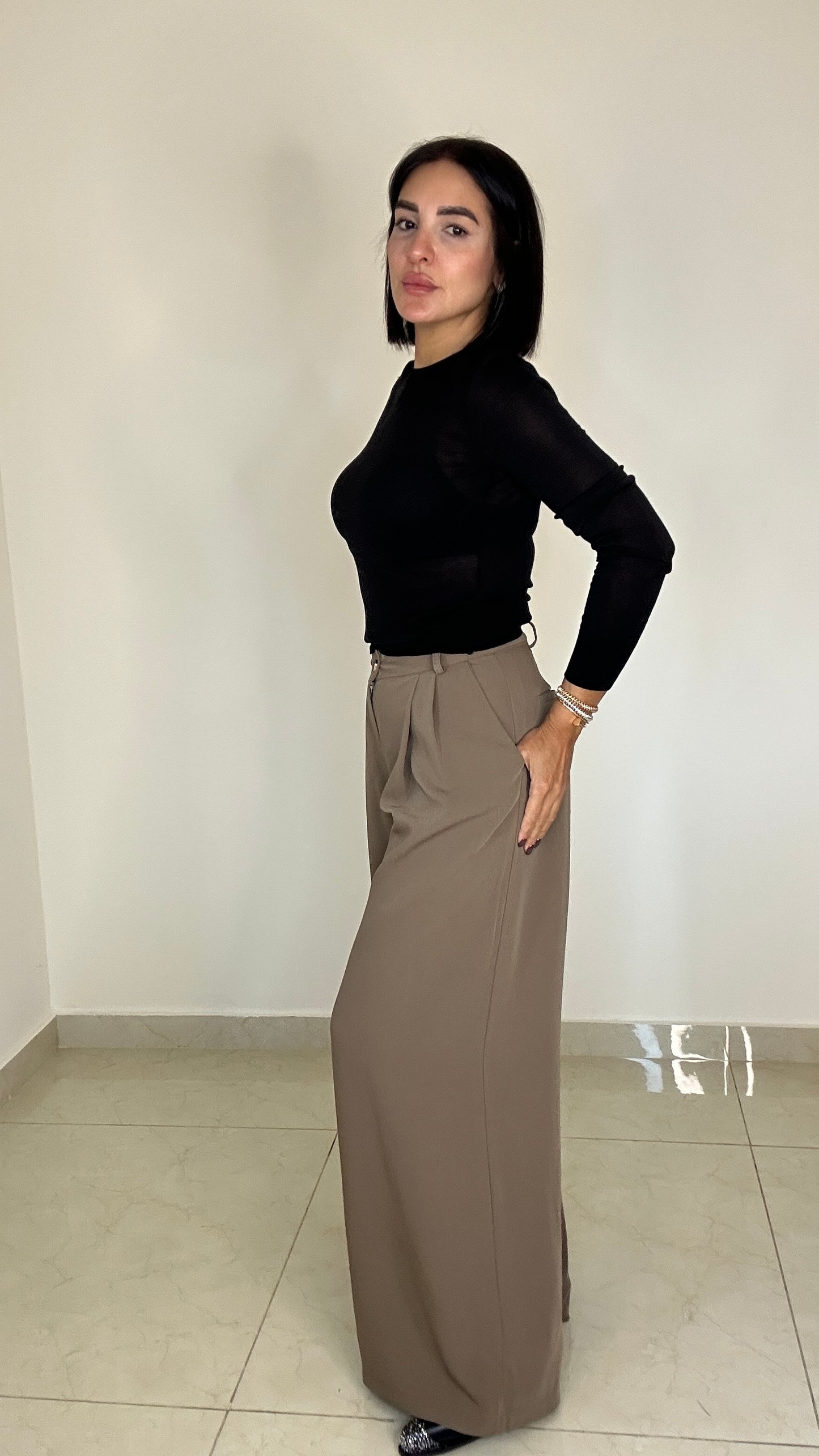 Palazzo Pant - Mocha Color - Classic