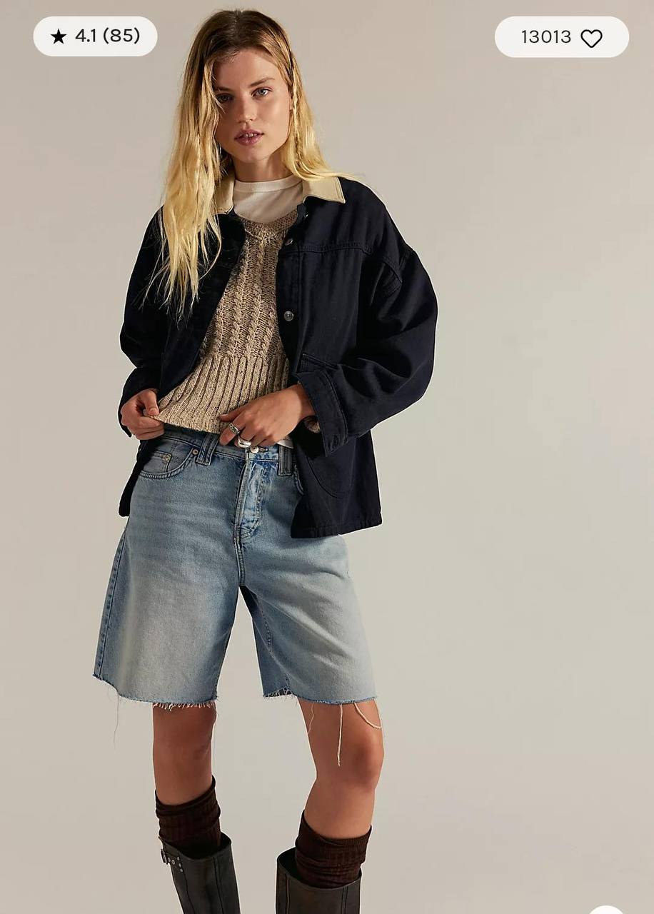 City Sleek Tailored Bermuda Shorts Denim