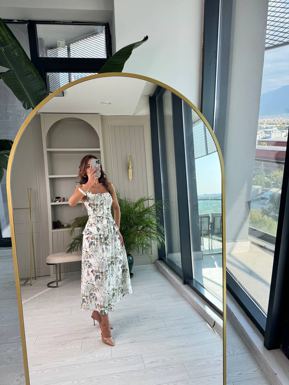Botanical Print Linen Two-Piece Set