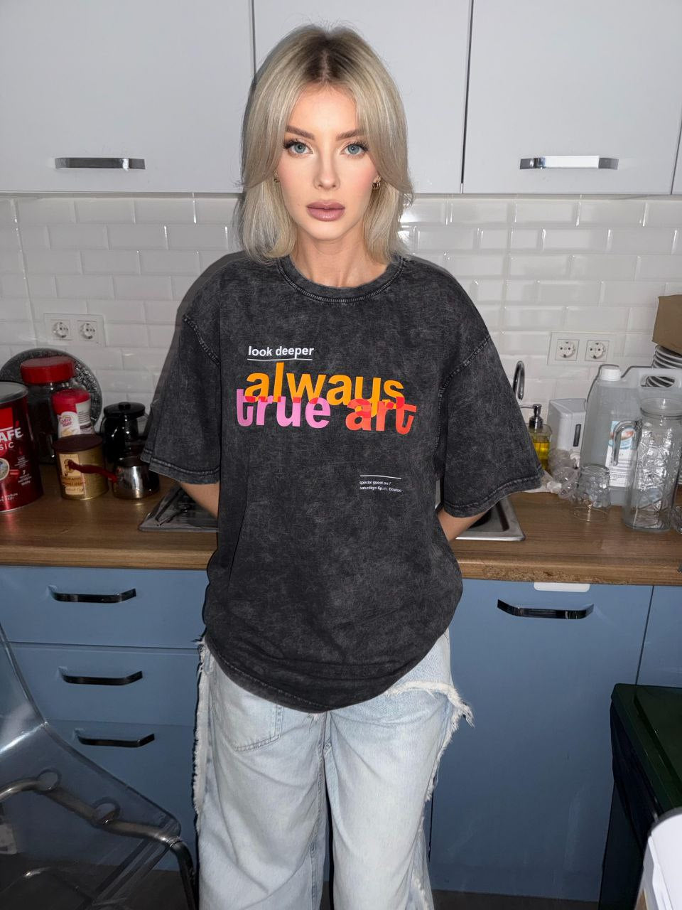 Oversized T-Shirt - One Size - Fit S to XXL