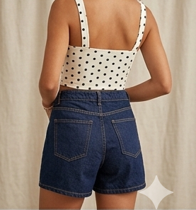 Retro Vibes Button-Front Denim Shorts