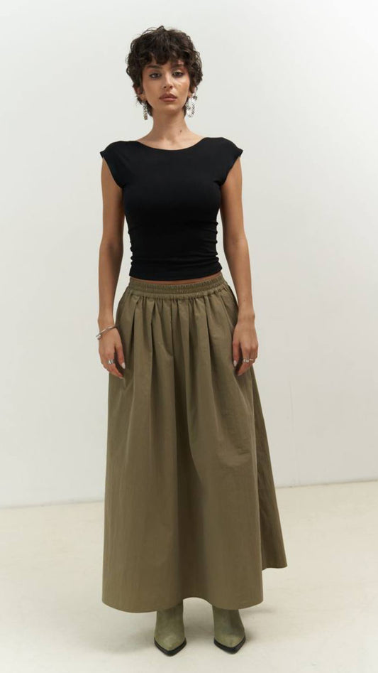 Long Skirt - Olive Green