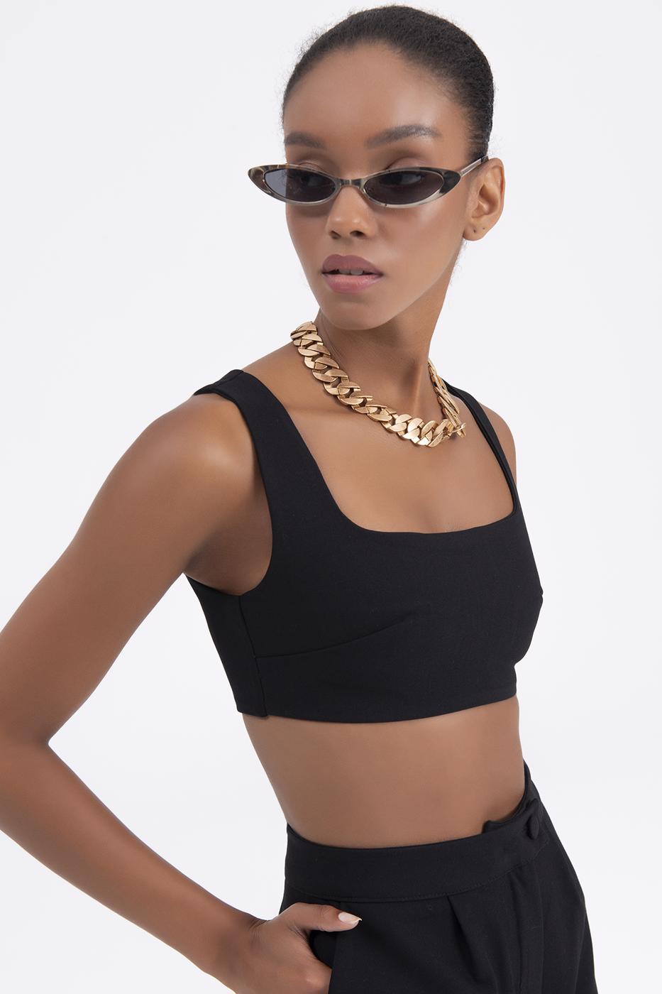 Sculpted Square-Neck Crop